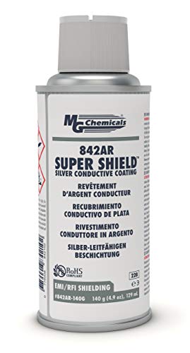 Mg Хемикалии 842AR - 140g Super Shieldé Silver Проводен Слој, 5 мл, Аеросол Може