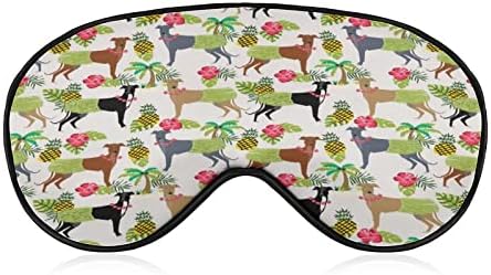 Тропска палма хула танчерка куче Грејхунд шема за спиење слепи маска слатка очите сенка Смешна ноќна покривка со прилагодлива лента за жени