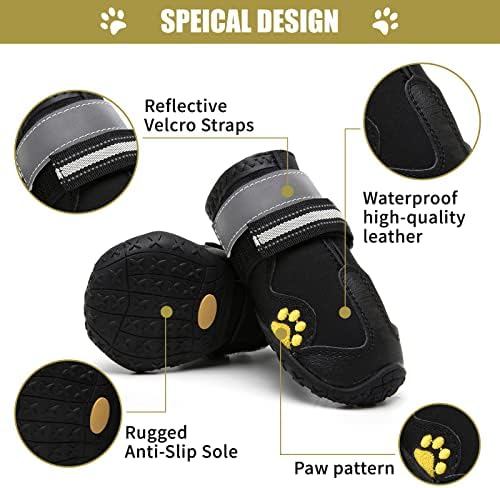 Чизми за кучиња од кучиња, чевли за кучиња со рефлексивни ленти, водоотпорен заштитник на шепа за мрежна мрежа за дишење против