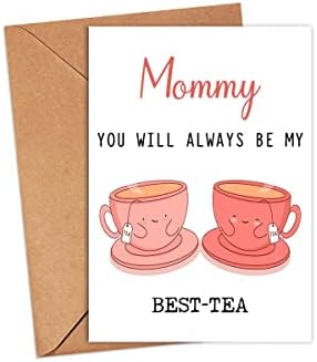 GavinsDesigns Mommy Вие секогаш ќе бидете мојата најдобра чаша - Смешна картичка за пено - Најдобра чајна картичка - картичка за Денот
