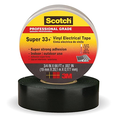 3М Scotch Super 33+ винил електрична лента, 0,75-инчи од 66 метри, 4-пакет