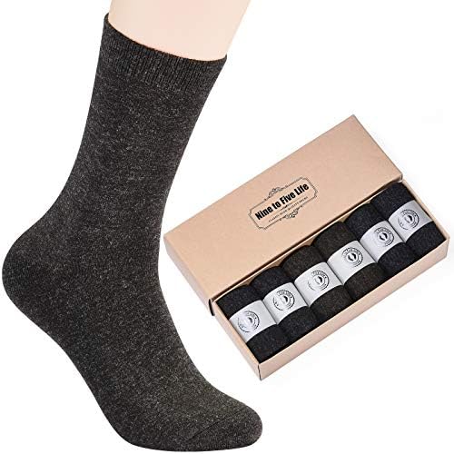 Пакет од 6 Машки Чорапи Волнени Чорапи За Мажи Секојдневни Чорапи За Фустани Меки И Удобни Димензии на Дишење 6-12