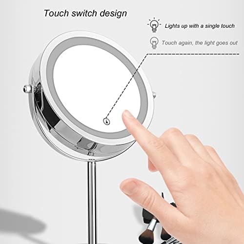 Десктоп Vanity Mirror Едноставен елегантен агол Стабилна контрола на допир Шминка за домашна дневна соба