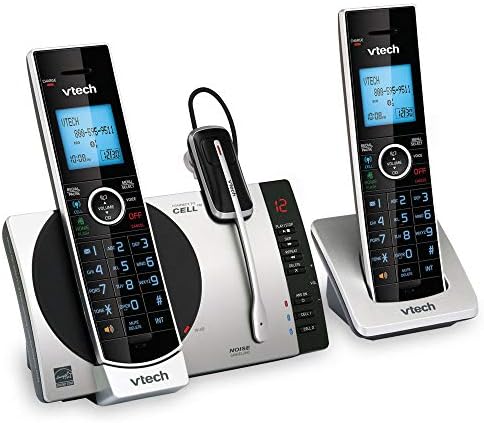 VTech DS6771-3 Dect 6.0 Exprognable Conderless Телефон со Connect со Cell, Siri и Google Now Access, Silver/Black, 2 слушалки и 1 слушалки за безжични