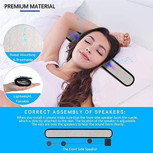 Звучник за перници со високо стерео ултра тенок перница звучник со контрола на волуменски слушалки за спиење на Bluetooth Маж и жени
