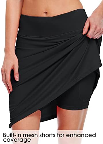 Вилит женски 20 “здолништа со здолништа за голф колено, тениски здолништа Атлетски скромни спортови случајни скици џеб УВ заштита