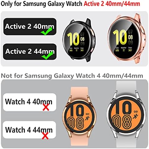 GEAK Компатибилен Со Samsung Galaxy Активен 2 Часовник случај 40mm, 3 Пакет Мек Tpu Целосно Покритие Заштитник Случај За Samsung Galaxy Активни 2 Паметен Часовник 40mm Црна/Јасна/Розово З