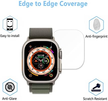 Aemus компатибилен со Apple Watch Ultra Ecter Protector Watch Watch Ultra 49mm Smart Watch Tempered Glass заштитник