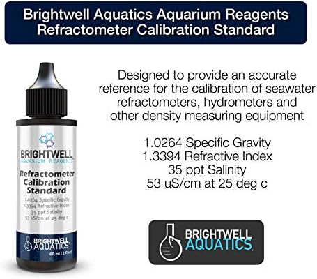 Стандард за калибрација на рефрактаметар на Brightwell Aquatics, точна референца за калибрација на рефрактометри на морска вода,