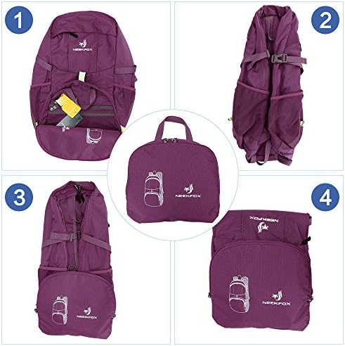 Neekfox лесен пакуван пат за пешачење за пешачење ранец ден, 35L преклопен ранец за кампување, ранец на ултралејт на отворено спорт