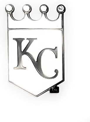 Канзас Сити Ројалс Автоматски амблем обликувана декларална сребрена хромирана боја подигната бејзбол