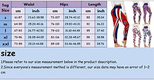 Американско знаме Патриотско нозење на женски стомаци Контрола на стомакот Ден на независност јога панталони се протегаат лесни атлетски еластични