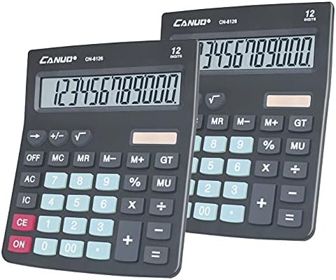 Калкулатор, калкулатор за рачно биро со голема големина Canuo со 12 -цифрен голем LCD дисплеј големо чувствително копче