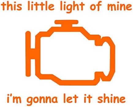 Проверете ја светлината на моторот - портокалова 5 винилна декларација за автомобил, лаптоп