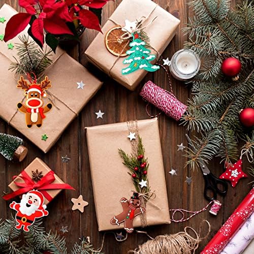 Украси за новогодишни украси 8 парчиња - Мала елка што висат украси со маж од ѓумбир, Дедо Мраз, снежен човек, ирваси и повеќе смола Божиќни