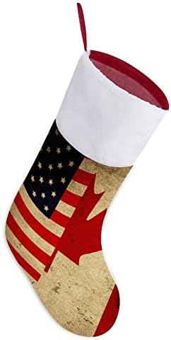 Гроздобер американски и канадски знамиња Божиќно порибување чорапи печати Божиќни дрво украси