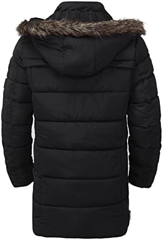 Машка обична цврста палто јакна патент џеб со долг ракав, крзнено јака капа одвоен топол капут единаесет јакна