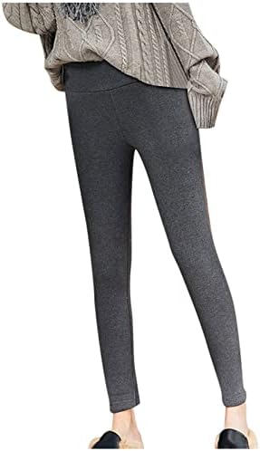 Зимски топли хеланки жени еластични термички панталони за нозе, руно, наредени густи кадифени хулахопки со висока половината