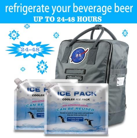 Хенрида 6 парчиња за еднократно ледени пакувања за ладилници, долготраен ладилен мраз пакет, 24 до 48 часа ладен гел мраз пакет.