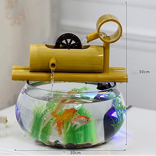 N/Мал стаклен резервоар за риба Еколошки десктоп Аквариум Деца мрзливи резервоар за риби