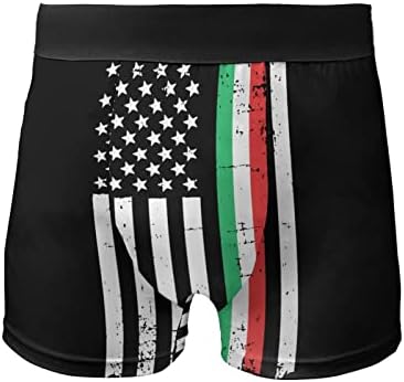 Италијанско американско знаме за тенка линија за машка облека за машка облека за лежење на боксерски кратки меки долна облека