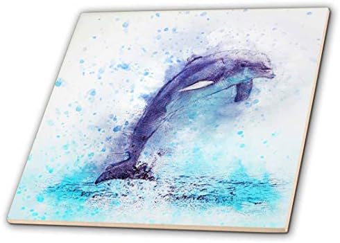 3дроза Смешни Акварел Делфин Морска Риба Океан Подводни Декоративни Плочки, Керамички, Јасни