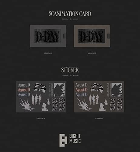 BTS Suga Agust D D-Day 1-ви содржина на албумот+Photobook+постер на пакет+Photocard+Следење запечатено)