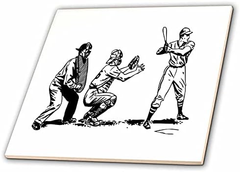 3дроза Слика На Црно-Бели Гроздобер Бејзбол Играчи-Плочки