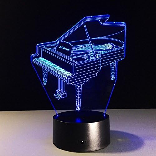 СУПЕРНИУДБ 3д Пијано Ноќно Светло LED USB 7 Промена НА Бојата LED Столна Ламба Божиќна Играчка Подарок