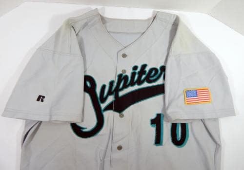 Jupiter Hammerheads 10 игра користена сива маичка во САД знаме 50 DP32346 - Игра користена МЛБ дресови
