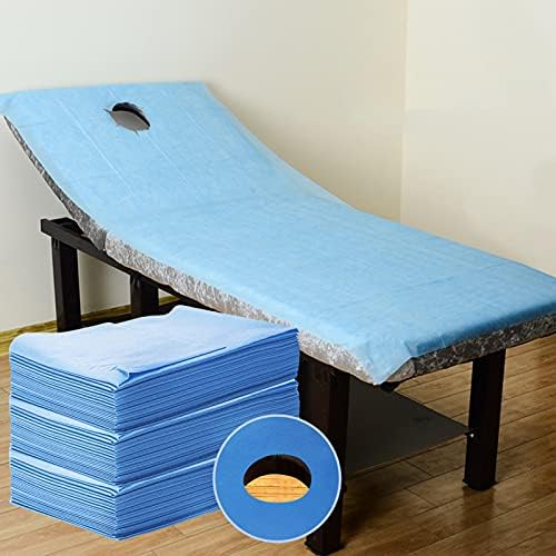 ZFAZF 200 парчиња за масажа за масажа што не е ткаени, опремени за масажа, маса за масажа, постелнини со прецизно отворање на лицето, перфорирани за бањи за масажа