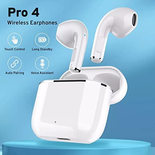 StitchGreen Pro 4 Bluetooth Earbuds TWS Откажување на бучава од безжичен звук, безжични уши со 5.1 вграден микрофон, контрола на