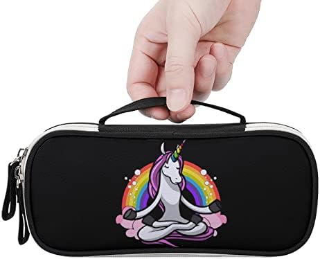 Медитација на магична јога Еднорог ПУ кожа пенкало за молив Организатор Преносна шминка за носење чанти за складирање на куќишта