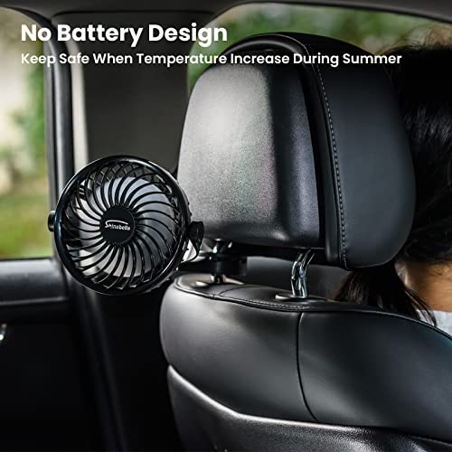 USB Вентилатор За Автомобил За Ладење ЗА Автомобилско Возило со 4 Брзини, Моќни Вентилатори За Електричен Клип за Вентилација На Задното Седиште,