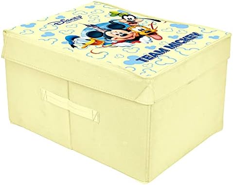 Карактер на цртани филмови Мики Печати не ткаени ткаенини преклопни сара, кутија за организатор за складирање на кошула со капаче, екстра голема