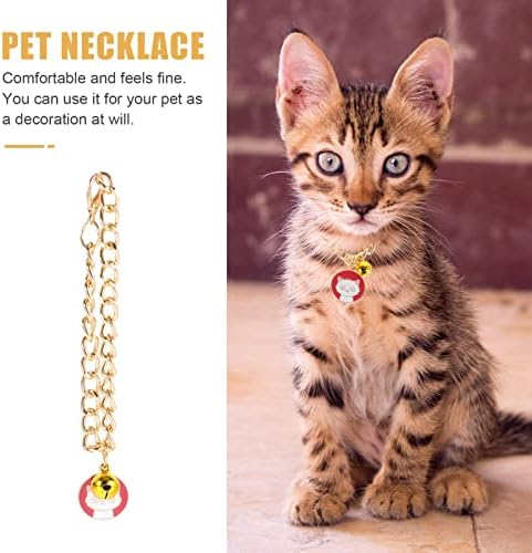Ultechnovo ПЕТ ланец ѓердан јака: метал златен врски ланец ѓердан кучиња мачки врски со ланец ѓердан со приврзоци прилагодливи миленичиња