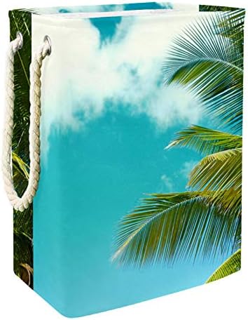 Тропски Плажа Палма Лист Перење Крпа Попречува Вграден Во Поставата Со Монтажни Загради Перење Кошница Со Рачки
