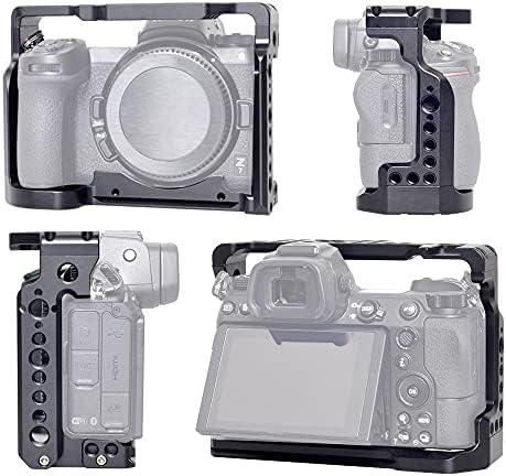 Z5 Z6 Z7 кафез, кафез на фотоапаратот Hersmay со горната рачка за Nikon Z5/ Z6/ Z7/ Z6II/ Z7II без огледала камера со ладен чевли,