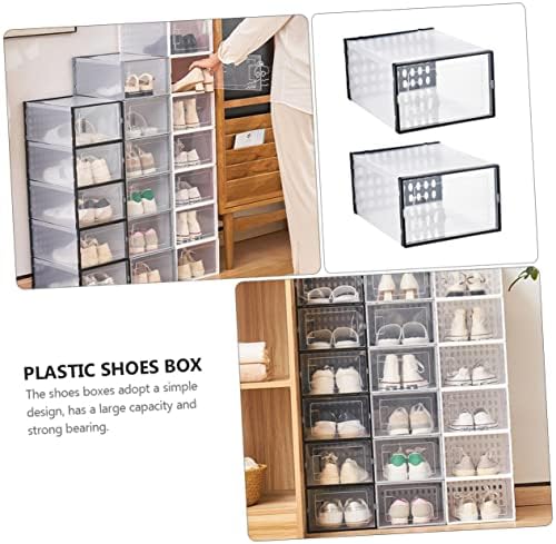 ВИКАСКИ 3 парчиња Кутија За Чевли Фиоки За Чевли Јасни Фиоки За Организатори Кутија За Складирање Пластична Кутија За Чевли Од Типот Кутија За