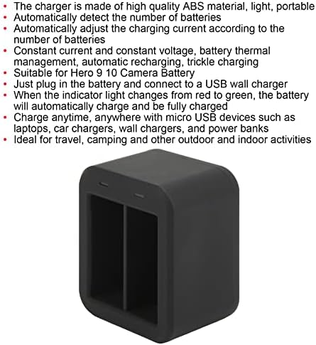 Полнач за батерии на USB -фотоапаратот, Термичко управување со батеријата Преносен постојан напонски фотоапарат полнач за батерии црна