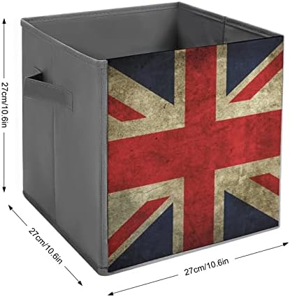 Британско Знаме Стп Кожа Склопувачки Канти За Складирање Платно Коцка Организатор Кошница Со Рачки