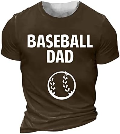 Машка маица бејзбол тато писмо печатена кошула обична двојка хип хоп кратка ракав маица, врвови за кратки ракави на плима