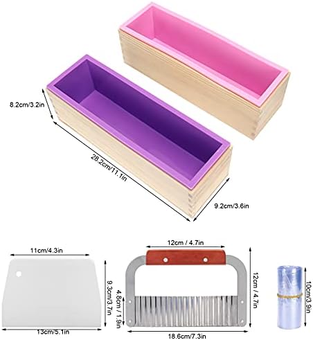 1200ml DIY сапун од сапун SetSoap Изработка на калапи комплет за сечење на леб со пластична секач брановидна секачи на силиконски
