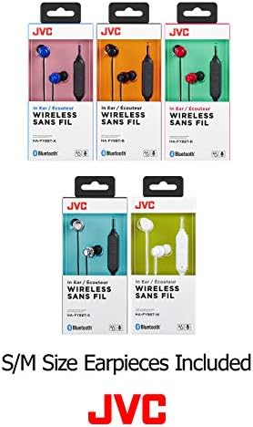 JVC Безжични Слушалки За Слушалки, Доказ За Пот, 5 Часа Траење На Батеријата, Безбедно И Удобно Вклопување со Далечинско копче 3-HAFY8BTB