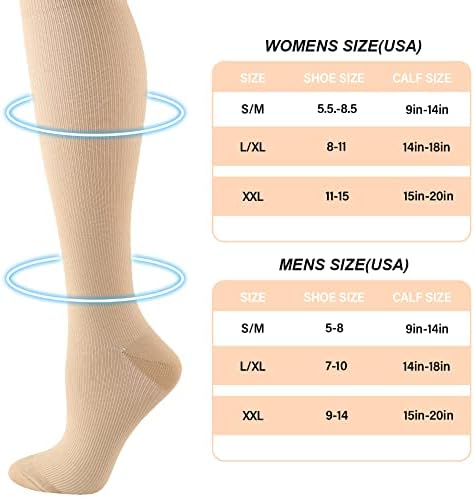 ХИКОПРОТ Компресија Чорапи За Жени &засилувач; Мажите Циркулација 15-20 mmHg За Атлетика Водење Медицински Сестри Бременост Патување