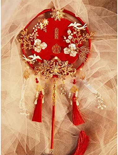 JGQGB Кинески Свадба Xiuhe Рака Држи Цвет Група Фан Оженет Оженет Среќен Обожавател Заврши Вентилатор