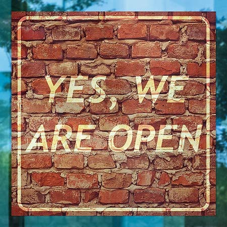 CGSignLab | Да, ние сме отворени -прозорец со старост од тули 24 x24
