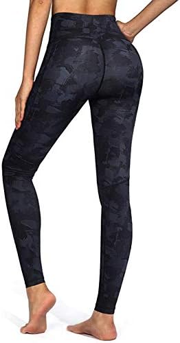 Женски хеланки на јога со џебови со висока компресија на половината за вежбање, за теретана за фитнес спортски јога атлетски панталони