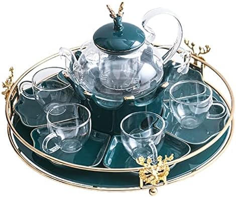 Xwozydr цветни чајници поставени стакло домаќинства во вода Попладне чај овошје цвет чајник чај сет за греење на свеќа чај од чај