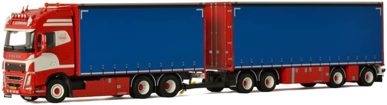 WSI за Volvo FH4 ​​Globetrotter XL 6x2 ознака оска комби - 7 оска E. Verhaar Transport 1:50 Diecast Truck Pre -Builed Model
